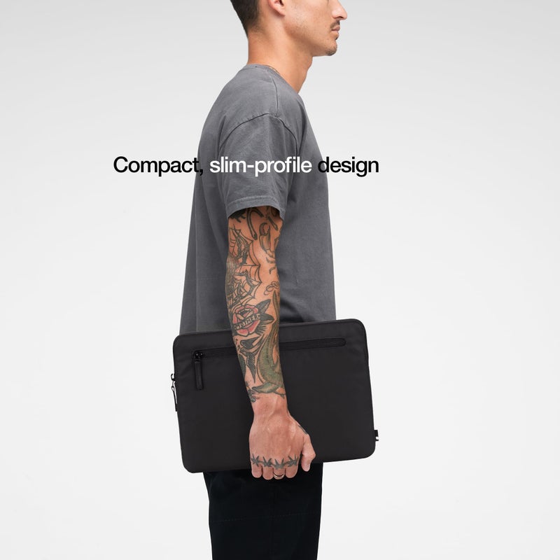 Incase Compact Laptop Sleeve with Flight Nylon - 13 inch Laptop Sleeve for MacBook Air - Faux Fur Lining, Lightweight, Durable, Weather Resistant, Slip Pocket for Accessories - Black - Image 4